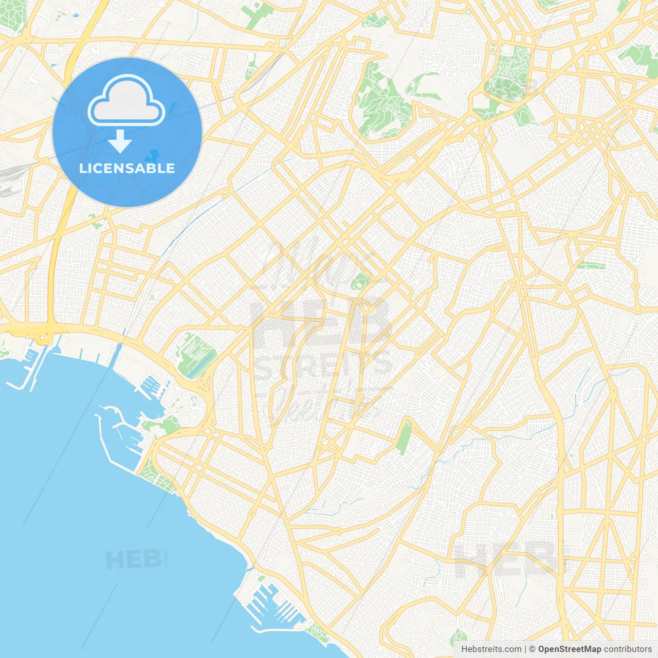 Nea Smyrni, Greece Vector Map - Classic Colors