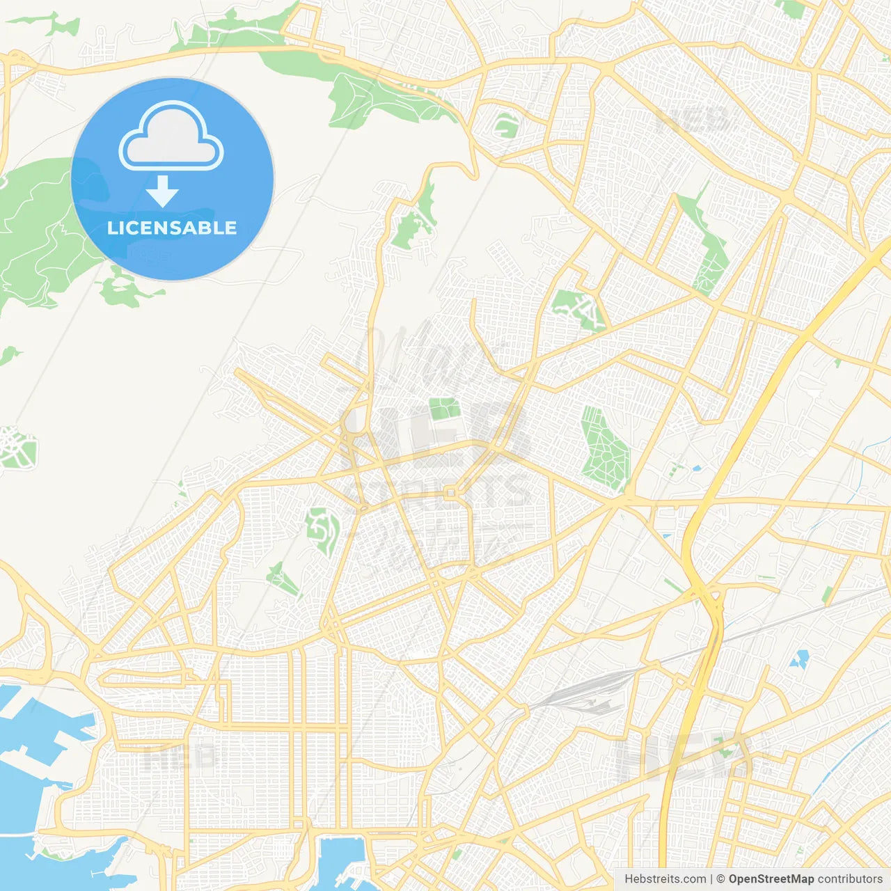 Korydallos, Greece Vector Map - Classic Colors