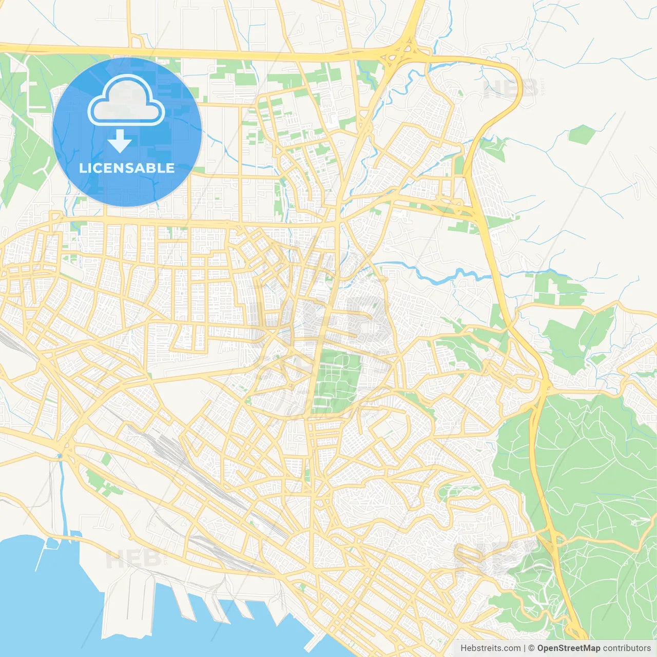 Stavroupoli, Greece Vector Map - Classic Colors