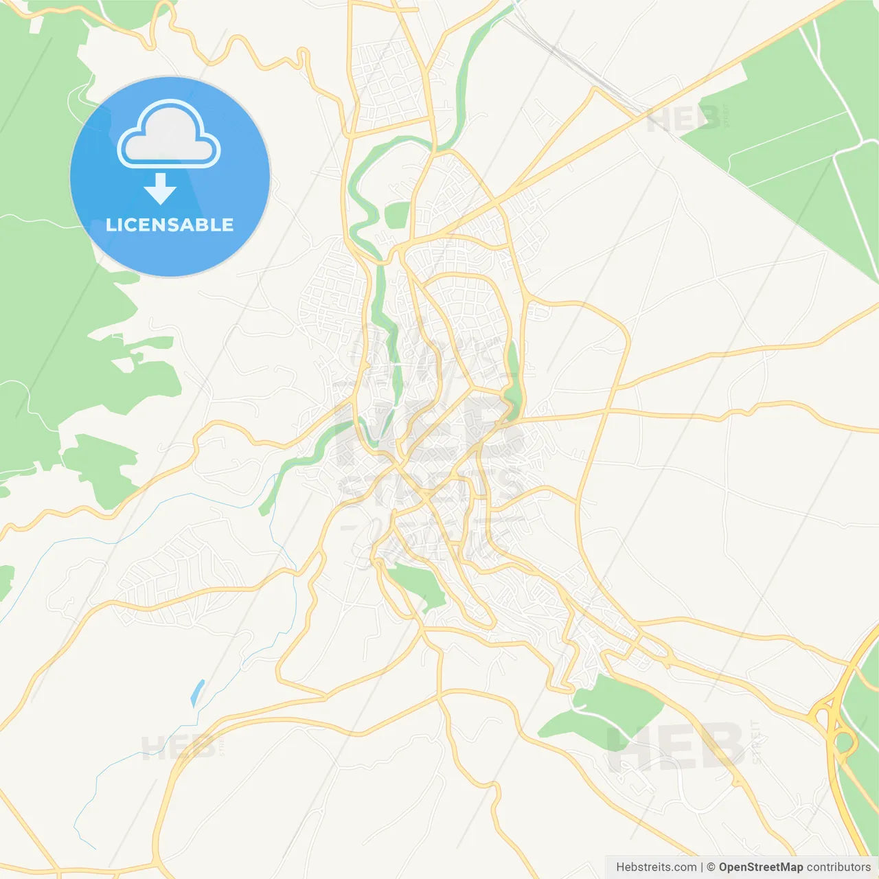 Veria, Greece Vector Map - Classic Colors – HEBSTREITS