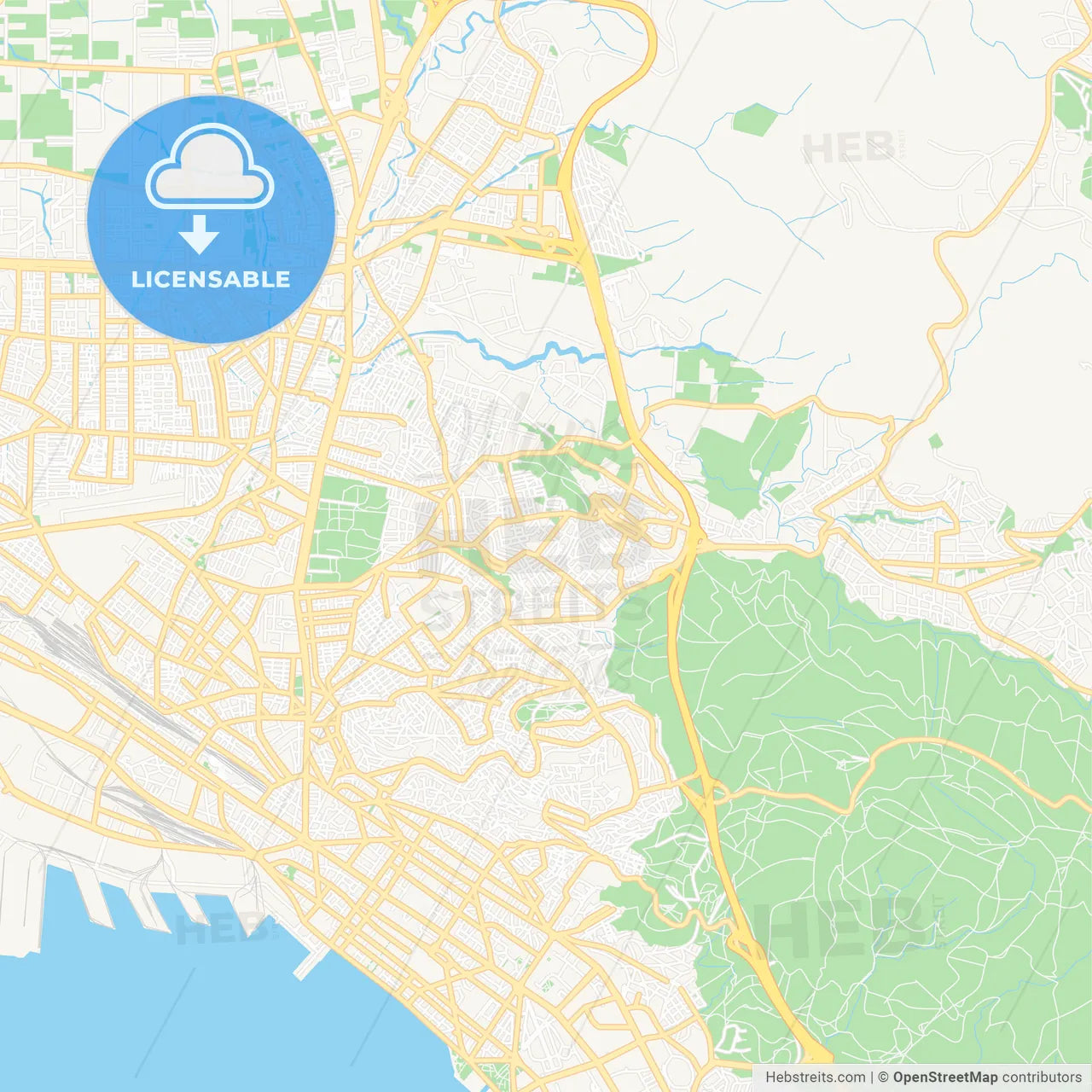 Polichni, Greece Vector Map - Classic Colors