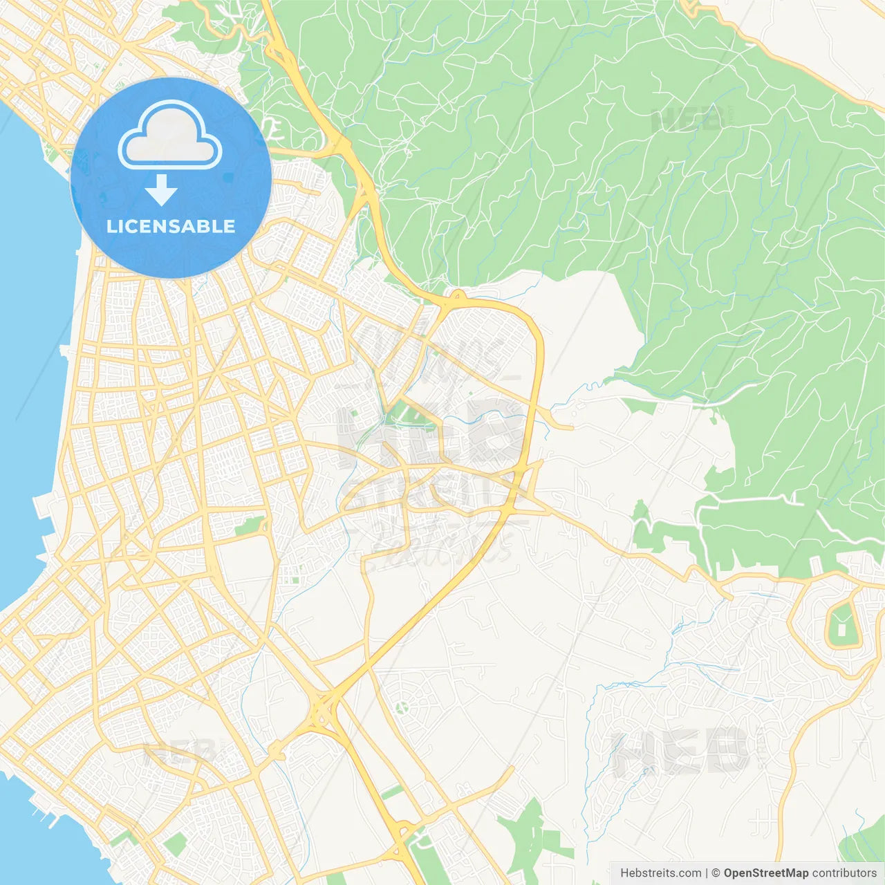 Pylaia, Greece Vector Map - Classic Colors – HEBSTREITS