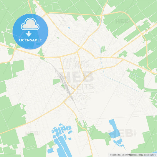 Bekescsaba, Hungary Vector Map - Classic Colors