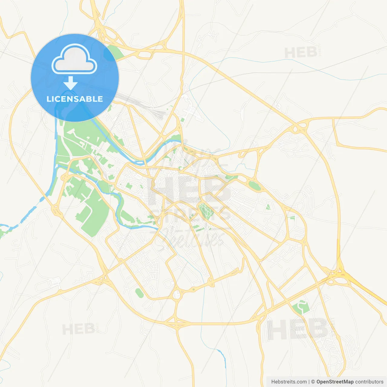 Benevento, Italy Vector Map - Classic Colors