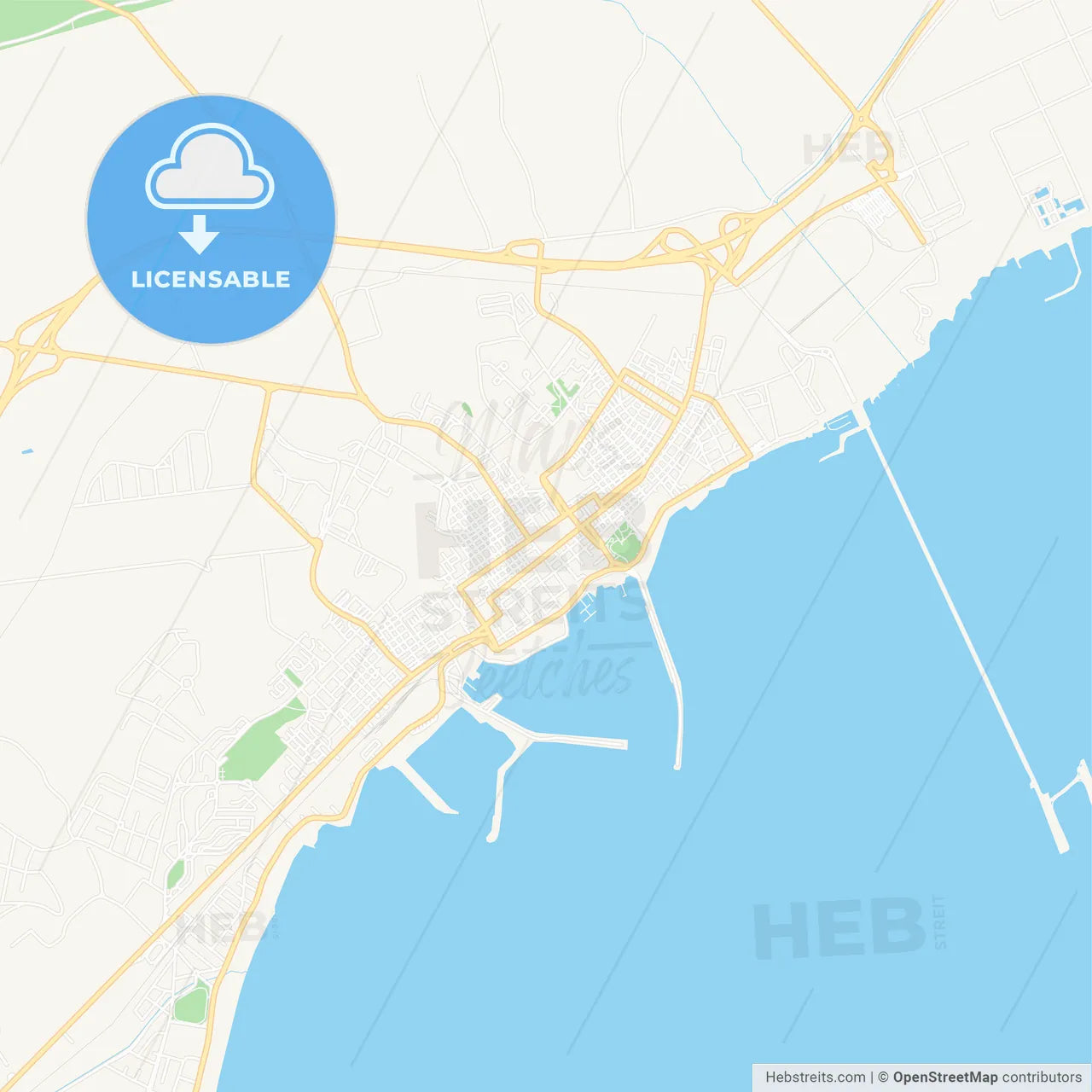 Manfredonia, Italy Vector Map - Classic Colors