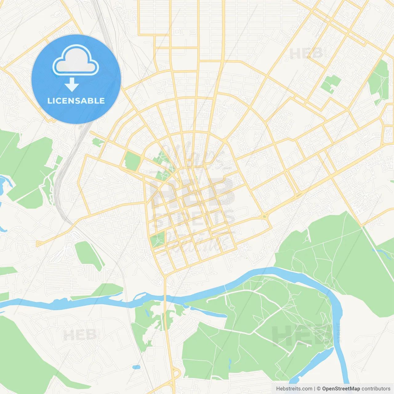 Orenburg, Russia Vector Map - Classic Colors