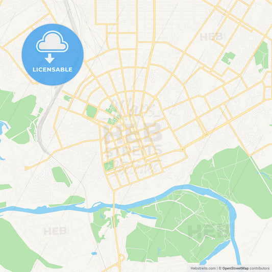 Orenburg, Russia Vector Map - Classic Colors