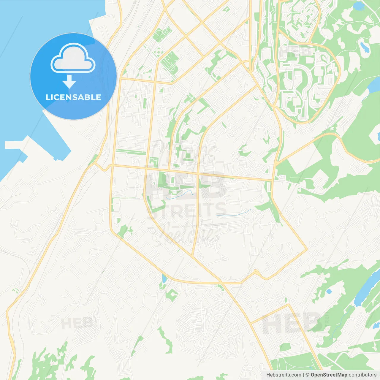 Murmansk, Russia Vector Map - Classic Colors