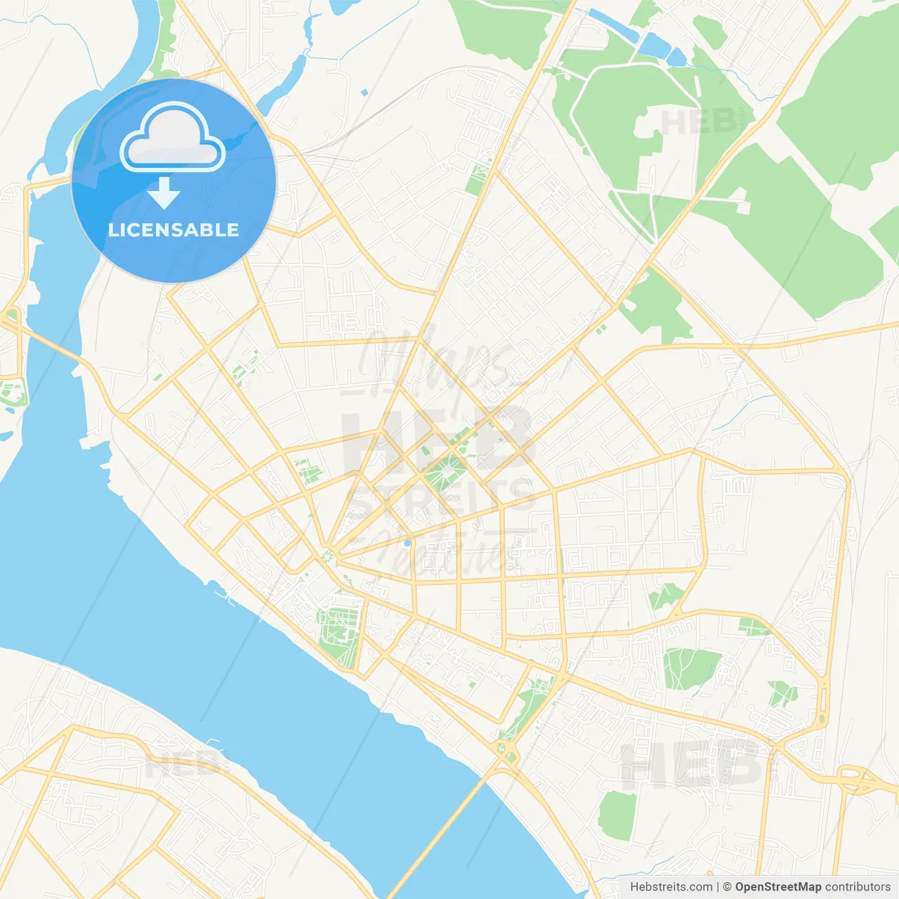Kostroma, Russia Vector Map - Classic Colors