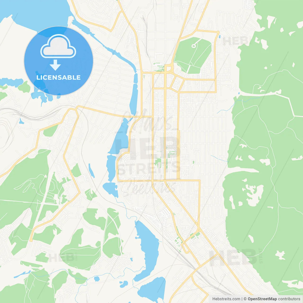 Miass, Russia Vector Map - Classic Colors