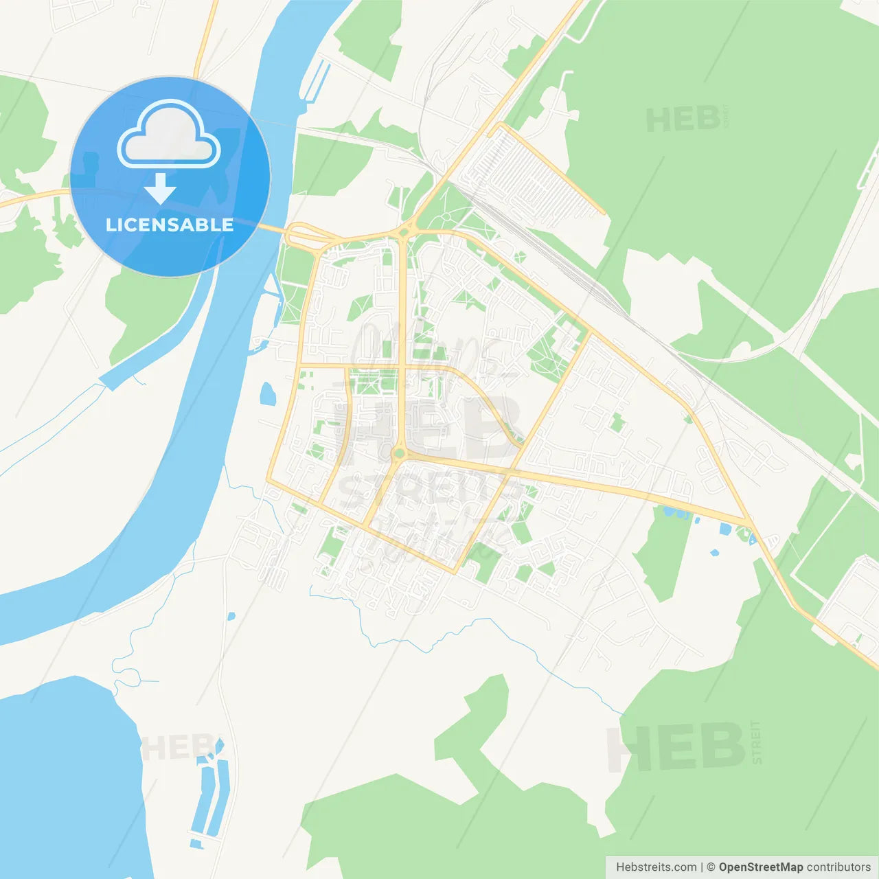 Kirishi, Russia Vector Map - Classic Colors