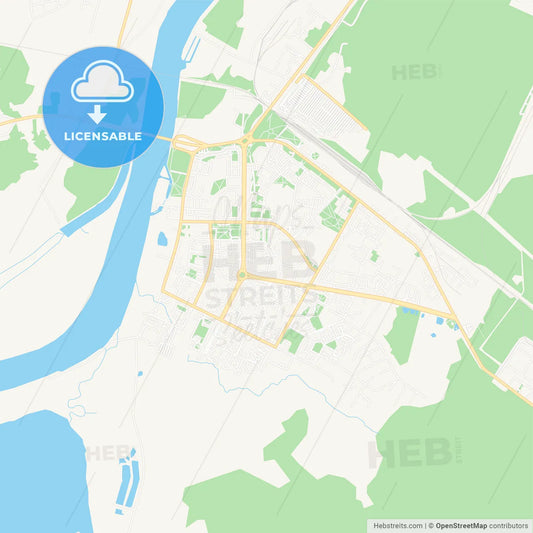 Kirishi, Russia Vector Map - Classic Colors