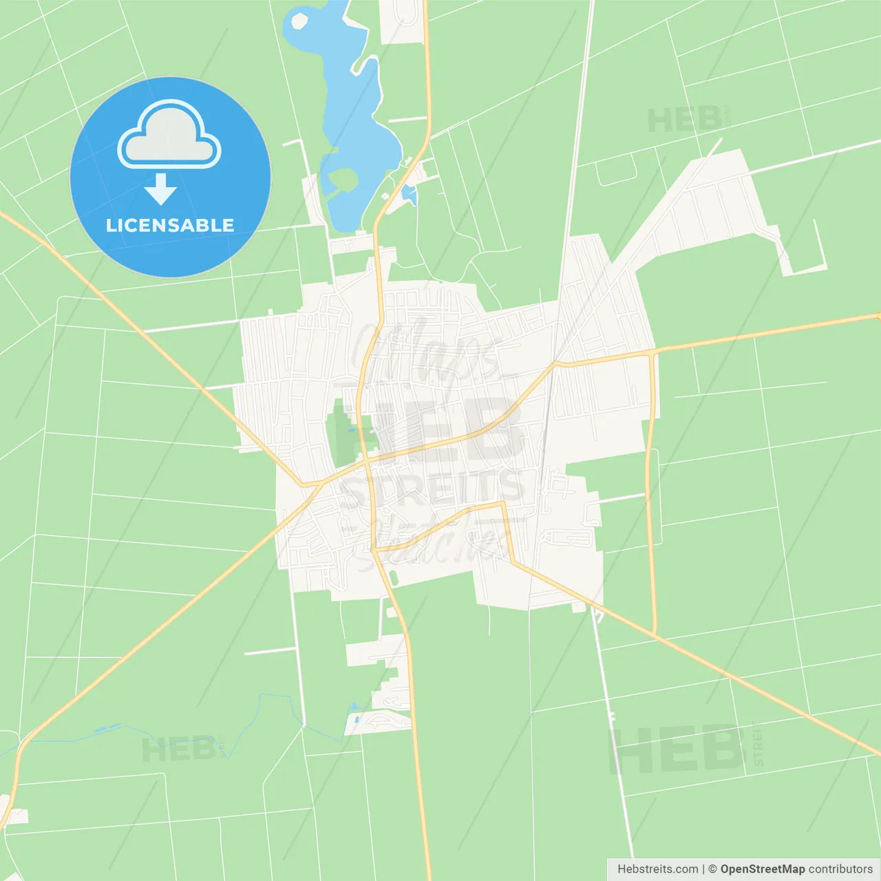 Backa Topola, Serbia Vector Map - Classic Colors