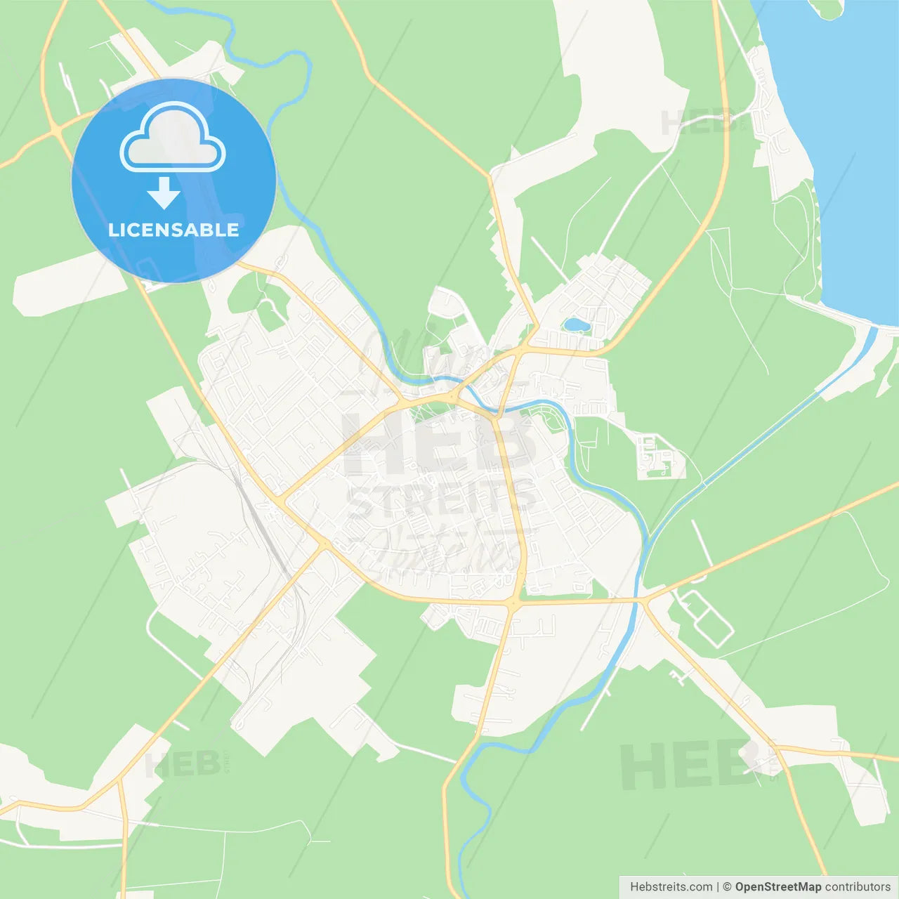 Michalovce, Slovakia Vector Map - Classic Colors