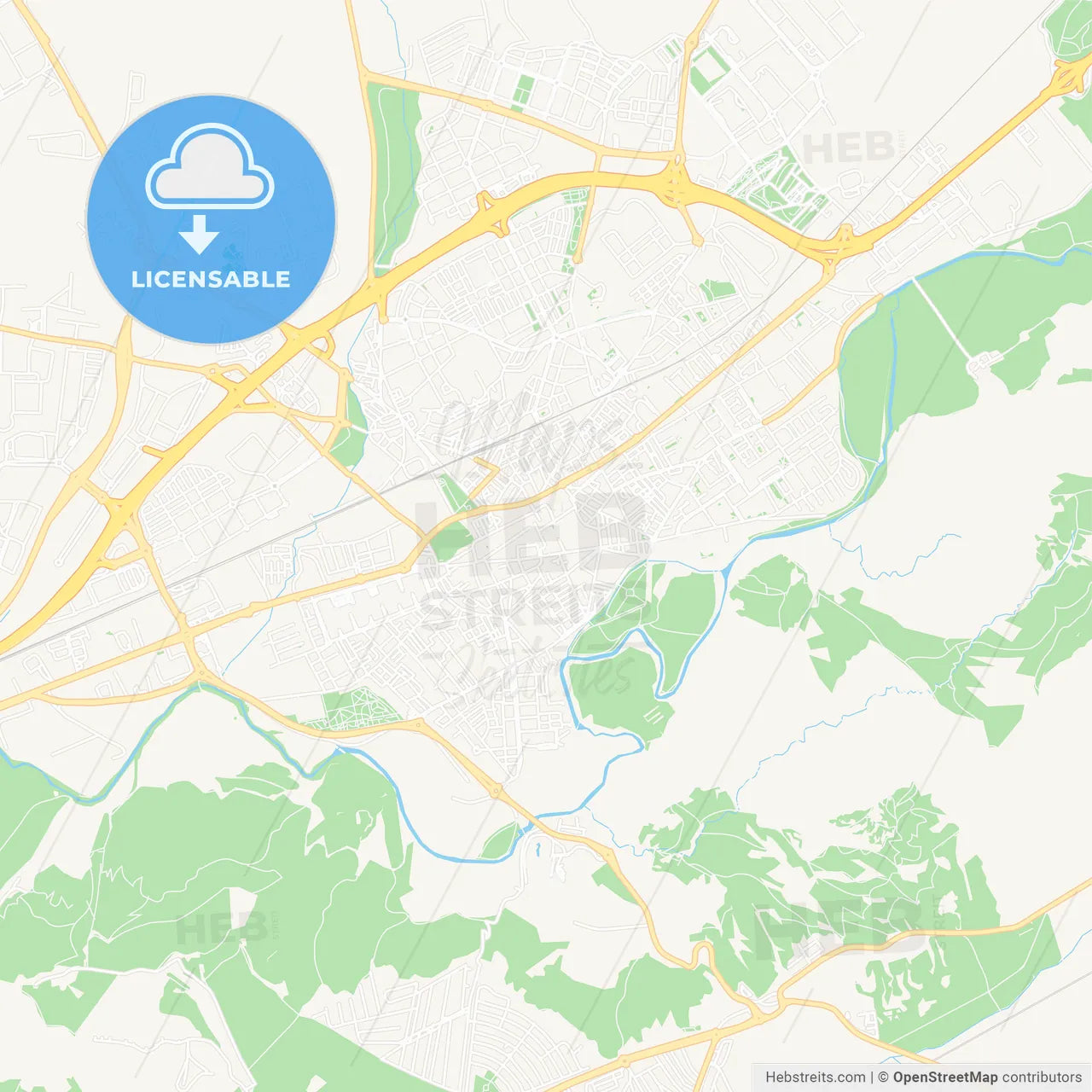 Alcala de Henares, Spain Vector Map - Classic Colors