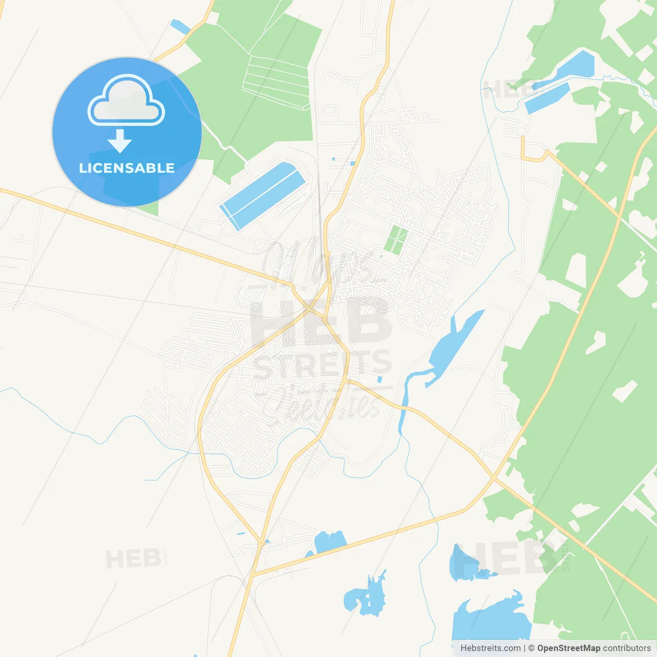 Chervonohrad, Ukraine Vector Map - Classic Colors