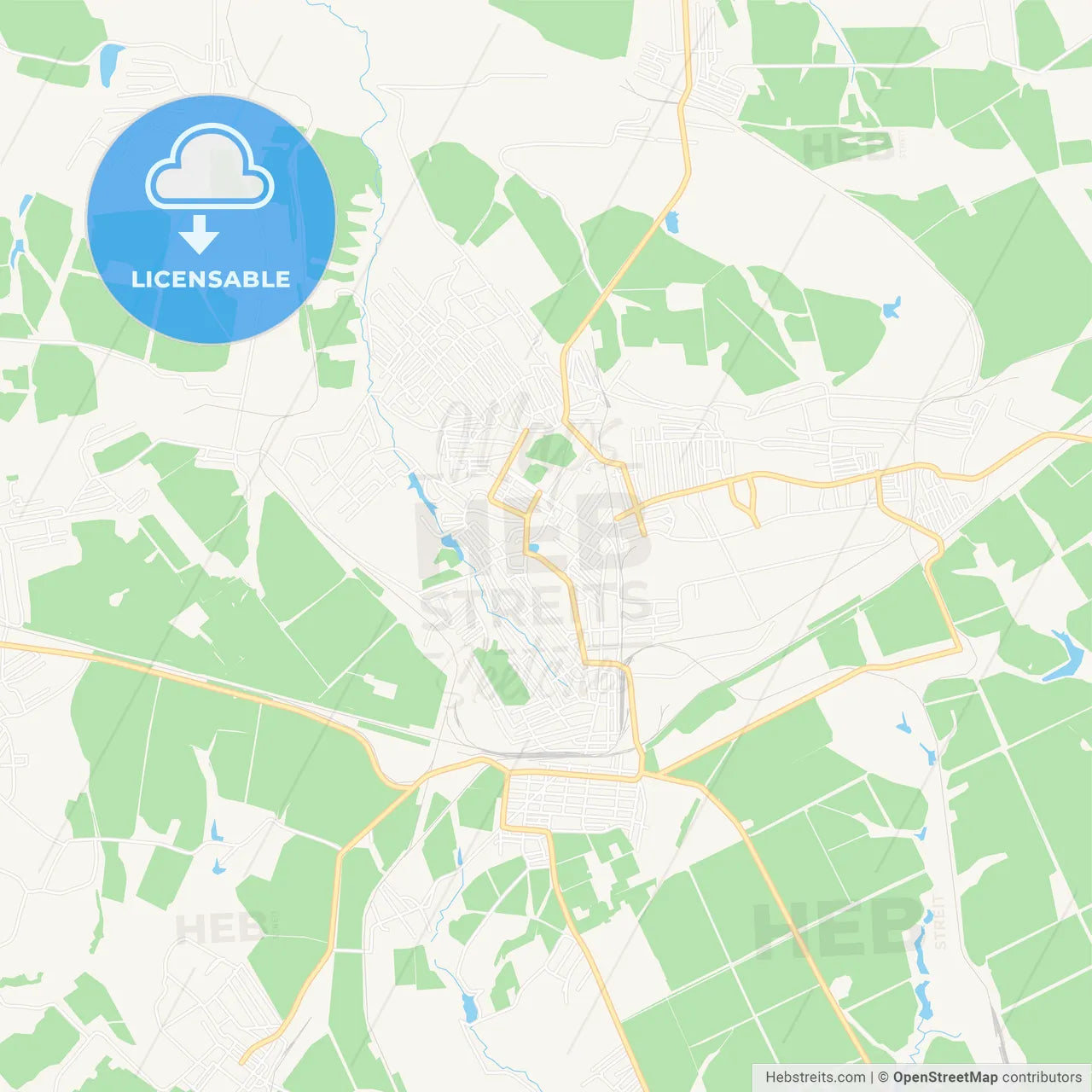 Dovzhansk, Ukraine Vector Map - Classic Colors