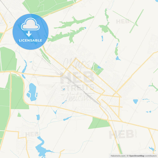 Khartsyzk, Ukraine Vector Map - Classic Colors