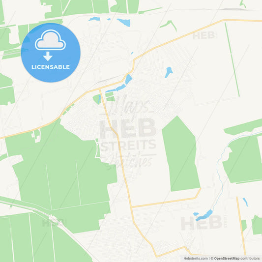 Myrnohrad, Ukraine Vector Map - Classic Colors