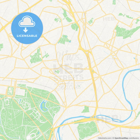 Fontenay-sous-Bois, France Vector Map - Classic Colors