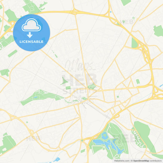 Lens, France Vector Map - Classic Colors