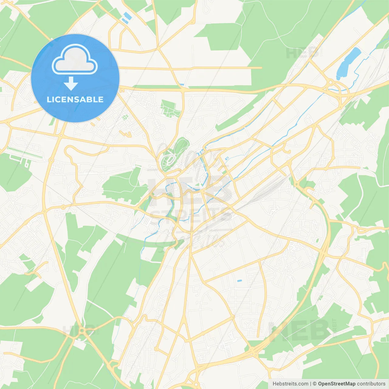 Dreux, France Vector Map - Classic Colors