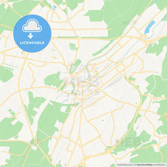 Dreux, France Vector Map - Classic Colors