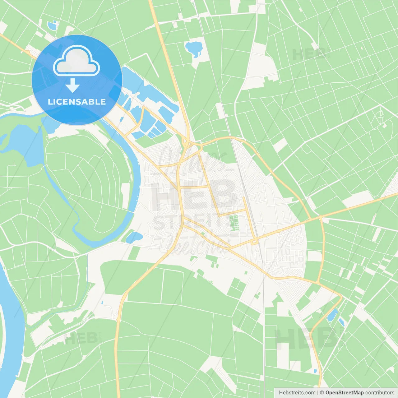 Lampertheim, Germany Vector Map - Classic Colors