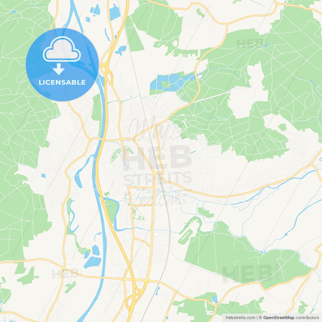 Forchheim, Germany Vector Map - Classic Colors