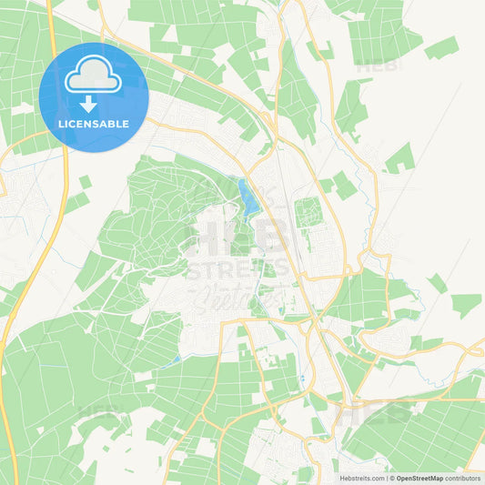 Bad Nauheim, Germany Vector Map - Classic Colors