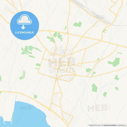 Aspropyrgos, Greece Vector Map - Classic Colors