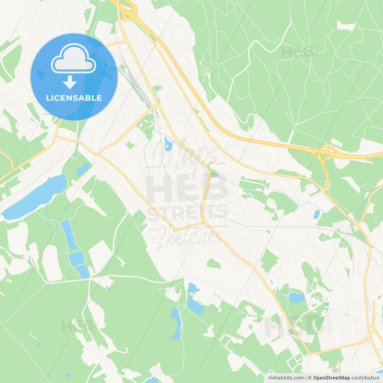 Tatabanya, Hungary Vector Map - Classic Colors