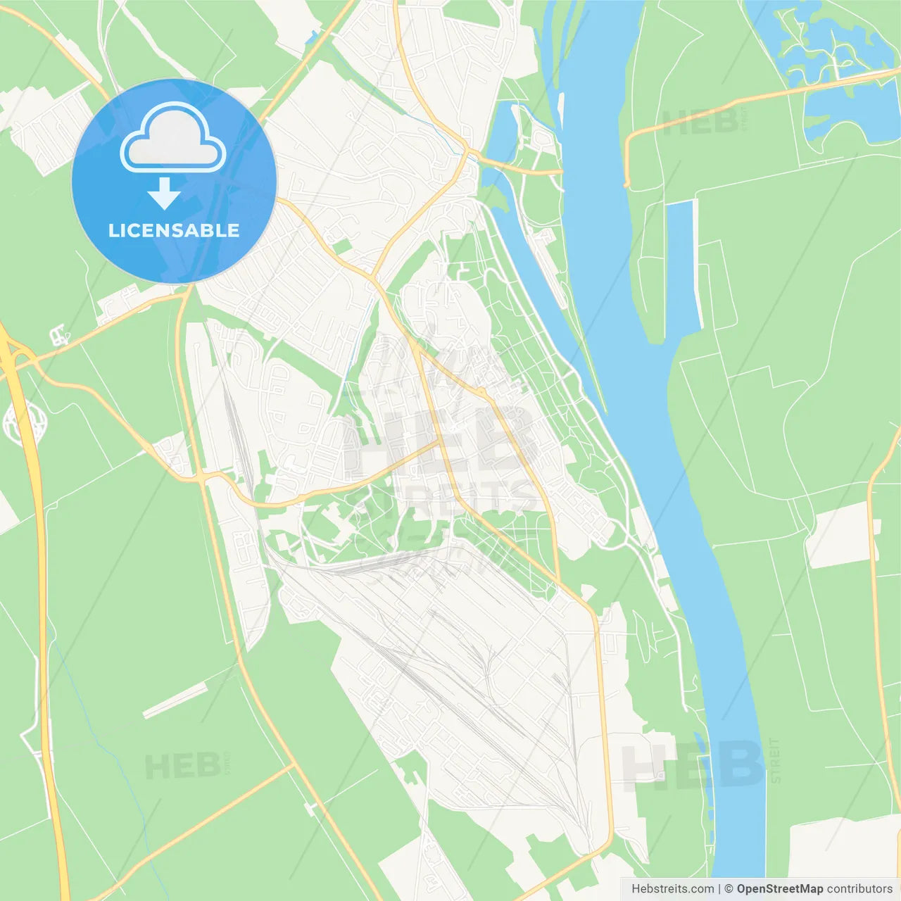 Dunaujvaros, Hungary Vector Map - Classic Colors