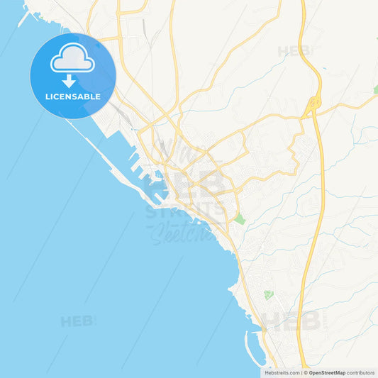 Civitavecchia, Italy Vector Map - Classic Colors