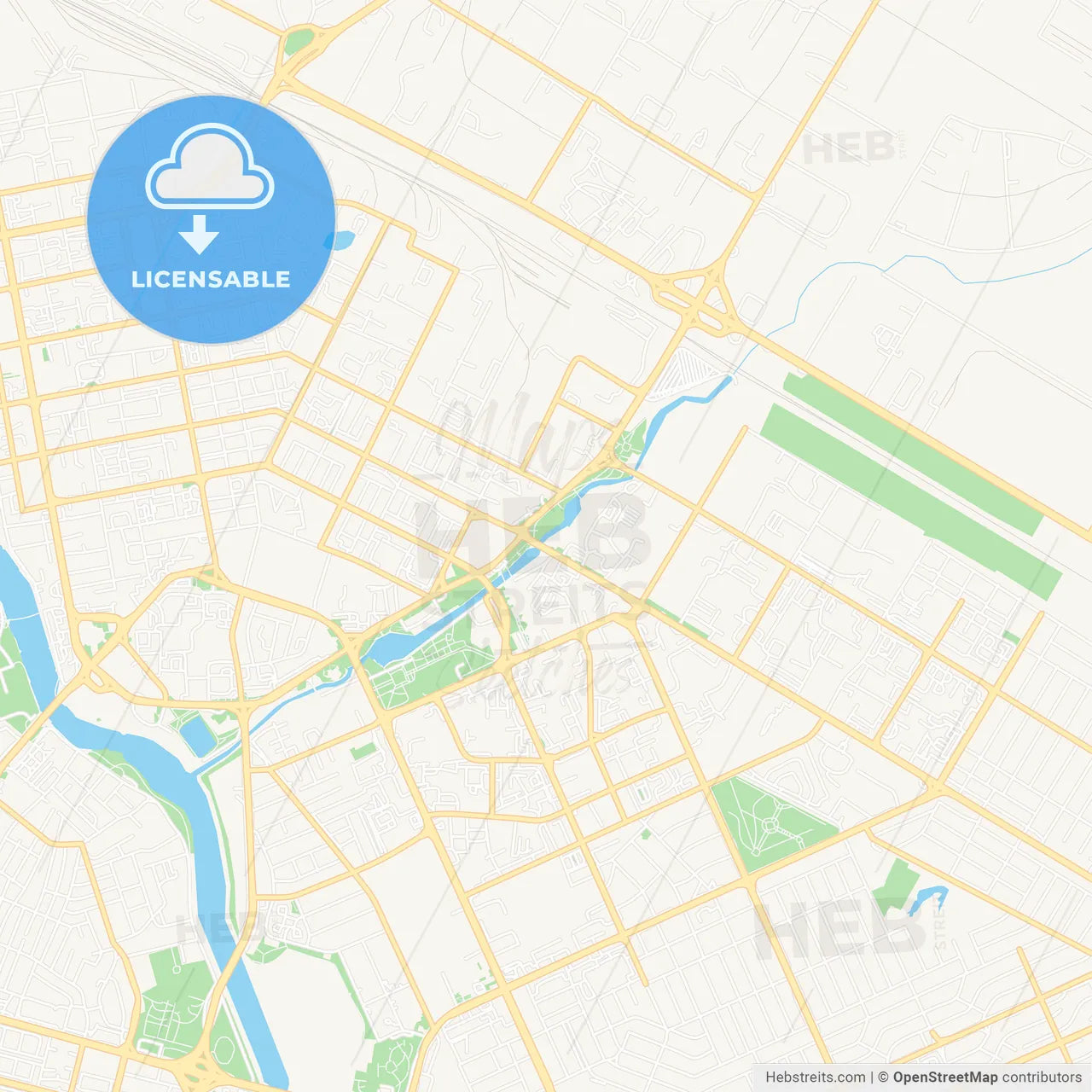 Astana, Kazakhstan Vector Map - Classic Colors