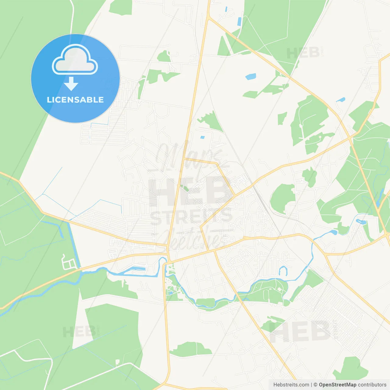 Silute, Lithuania Vector Map - Classic Colors – HEBSTREITS