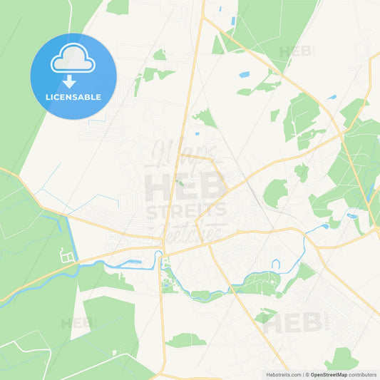 Silute, Lithuania Vector Map - Classic Colors