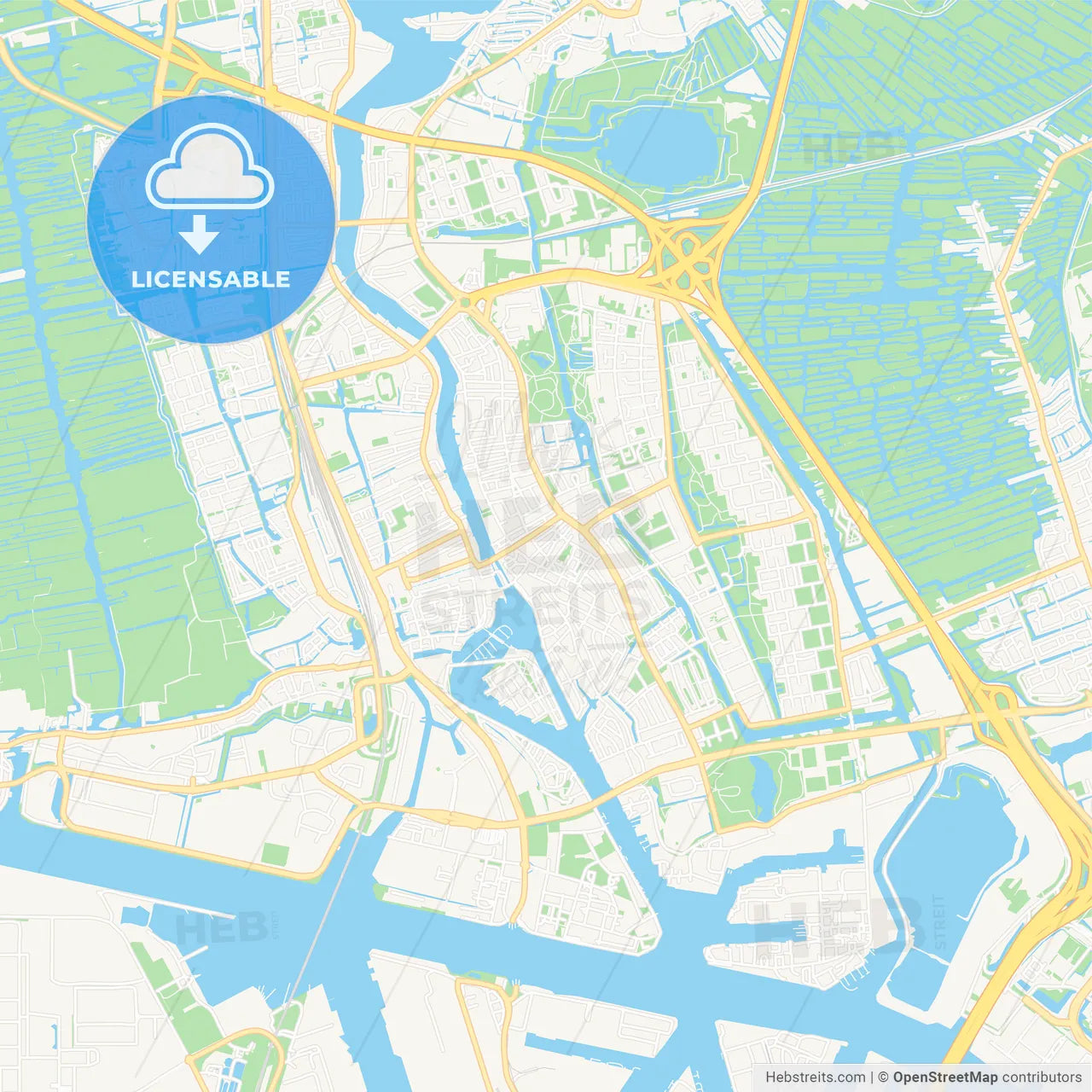 Zaanstad, Netherlands Vector Map - Classic Colors