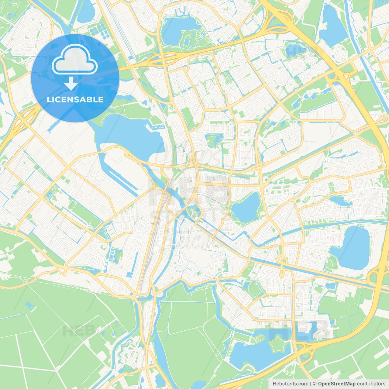 s-Hertogenbosch, Netherlands Vector Map - Classic Colors