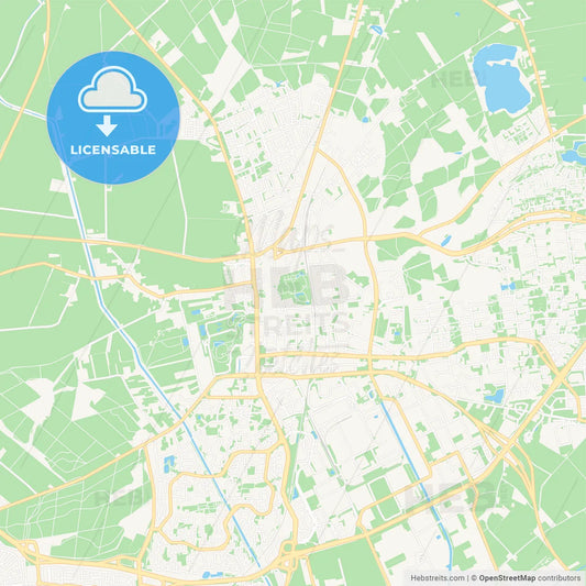 Emmen, Netherlands Vector Map - Classic Colors