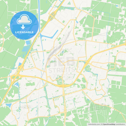 Roosendaal, Netherlands Vector Map - Classic Colors