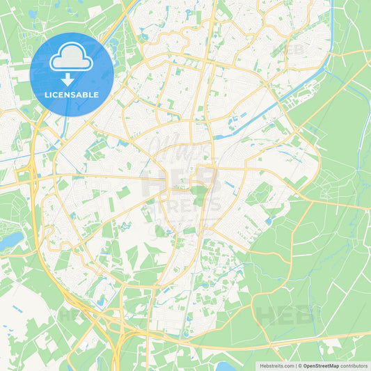 Assen, Netherlands Vector Map - Classic Colors