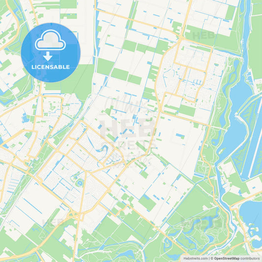 Lansingerland, Netherlands Vector Map - Classic Colors
