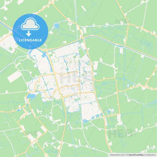 Schagen, Netherlands Vector Map - Classic Colors