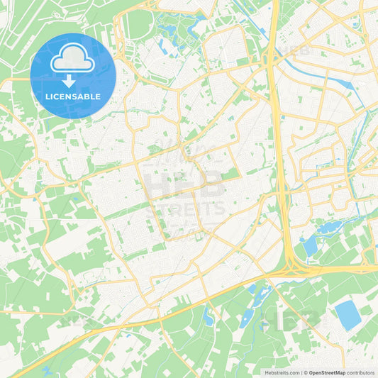 Veldhoven, Netherlands Vector Map - Classic Colors