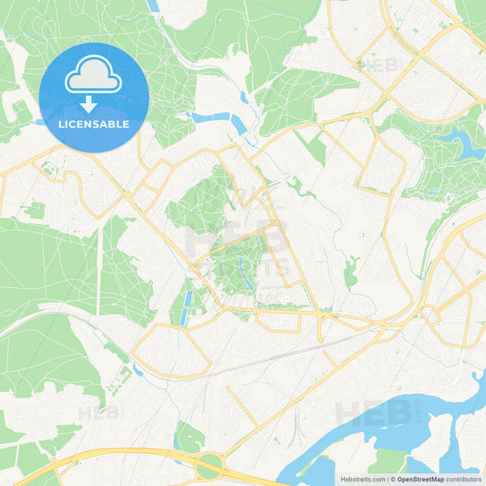 Krasnogorsk, Russia Vector Map - Classic Colors