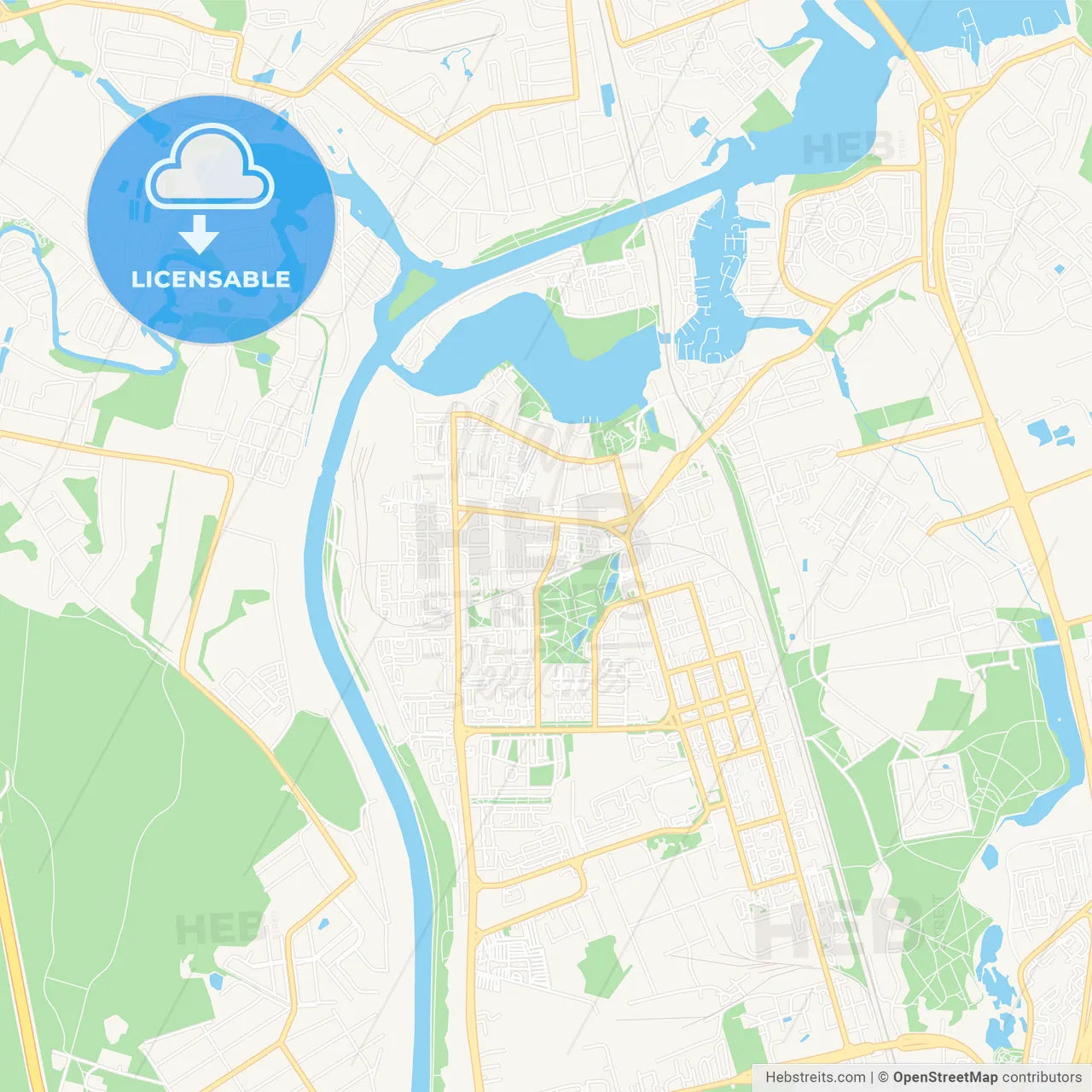 Dolgoprudny, Russia Vector Map - Classic Colors