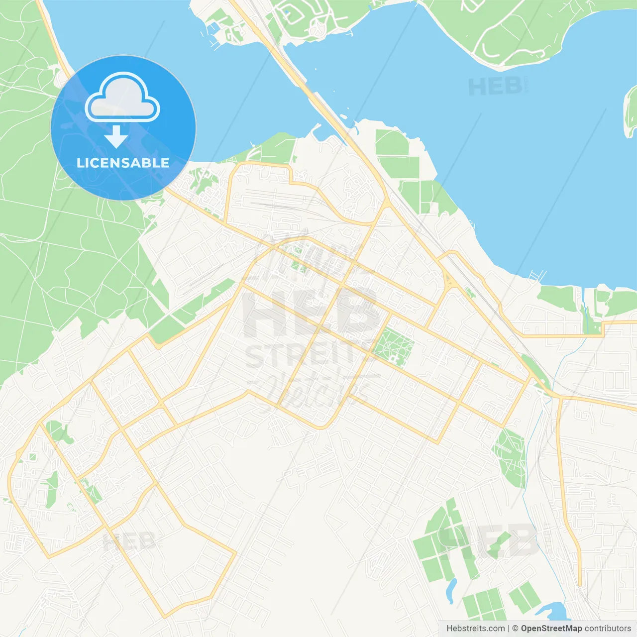 Berdsk, Russia Vector Map - Classic Colors