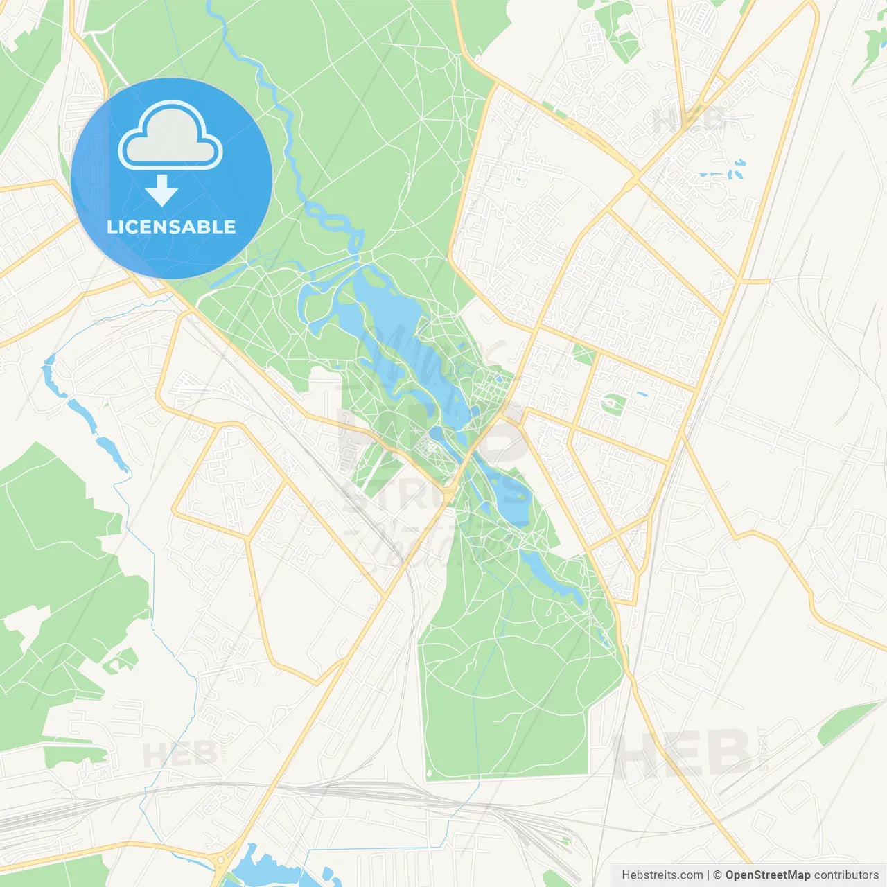 Gatchina, Russia Vector Map - Classic Colors