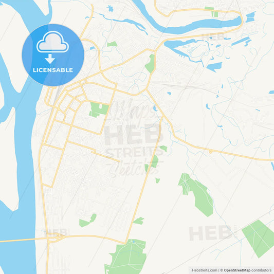 Kotlas, Russia Vector Map - Classic Colors